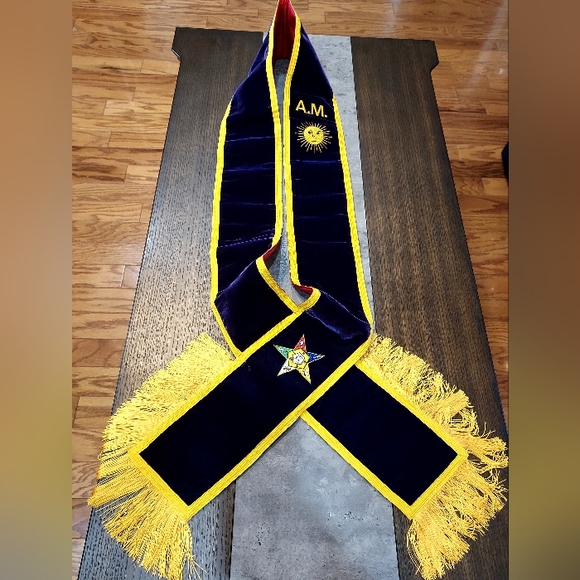 Order of the Eastern Star Associate Matron Purple Velvet Left to Right Sash - Picture 1 of 11